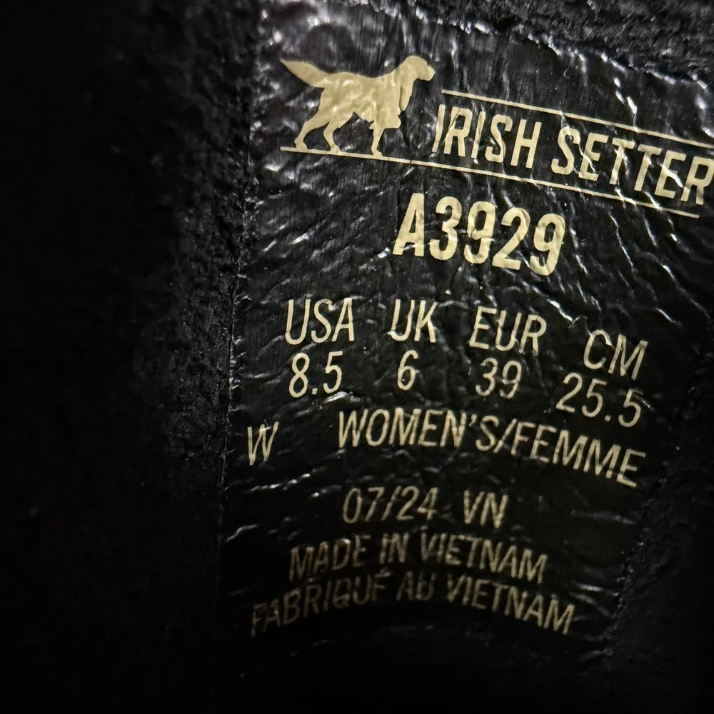 Irish Setter Fifty A3929 Womens Black Leather Wedge Sole Chelsea Boots 8.5W NEW